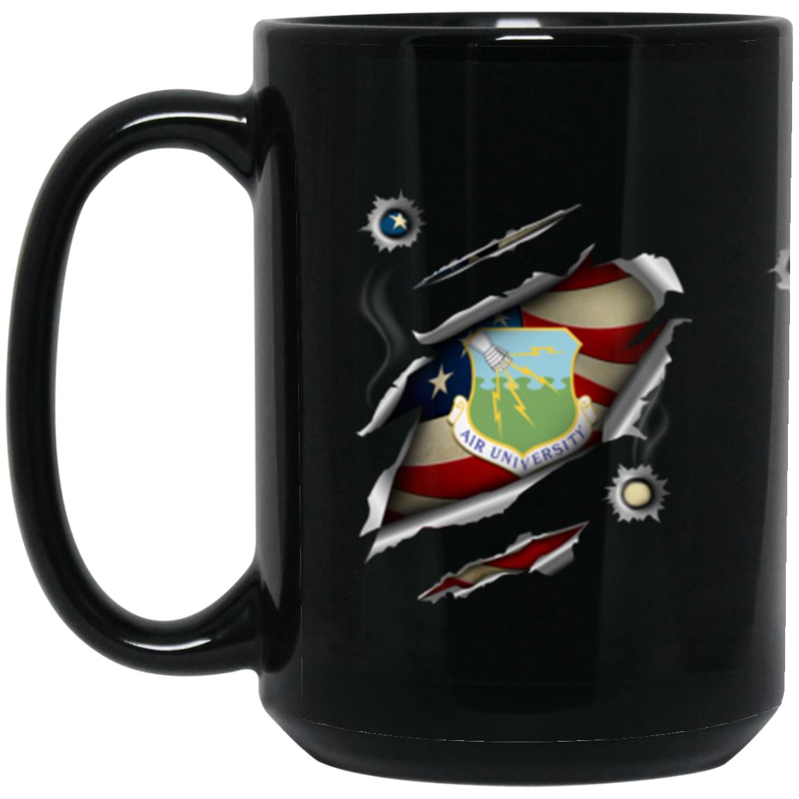 US Air Force Air University 3D Bullet Holes Effect 11oz - 15oz Black Mug