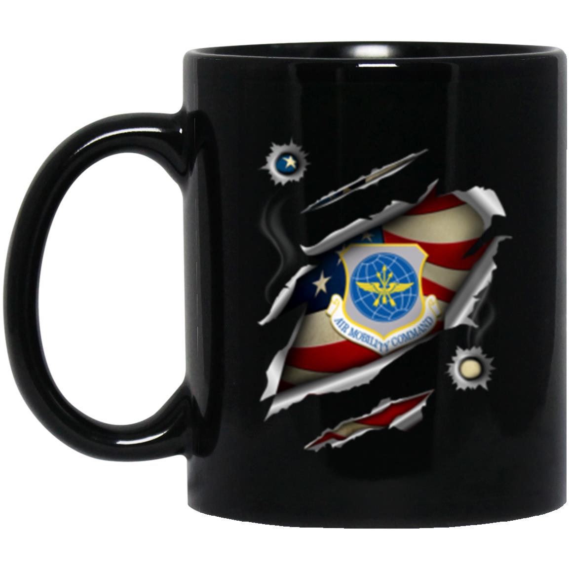 US Air Force Air Mobility Command 3D Bullet Holes Effect 11oz - 15oz Black Mug