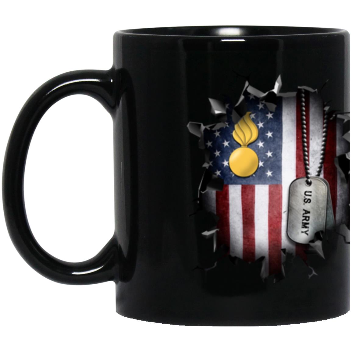 US Army Ordnance Corps 3D Break Effect 11oz - 15oz Black Mug