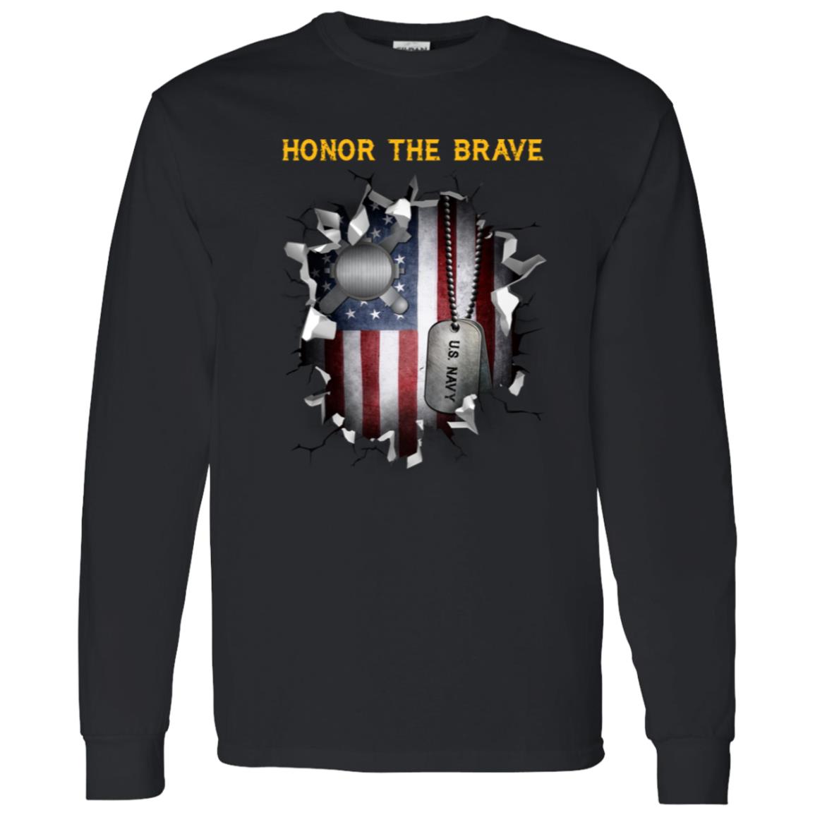 Navy Explosive Ordnance Disposal Navy EOD - Honor The Brave Front Shirt