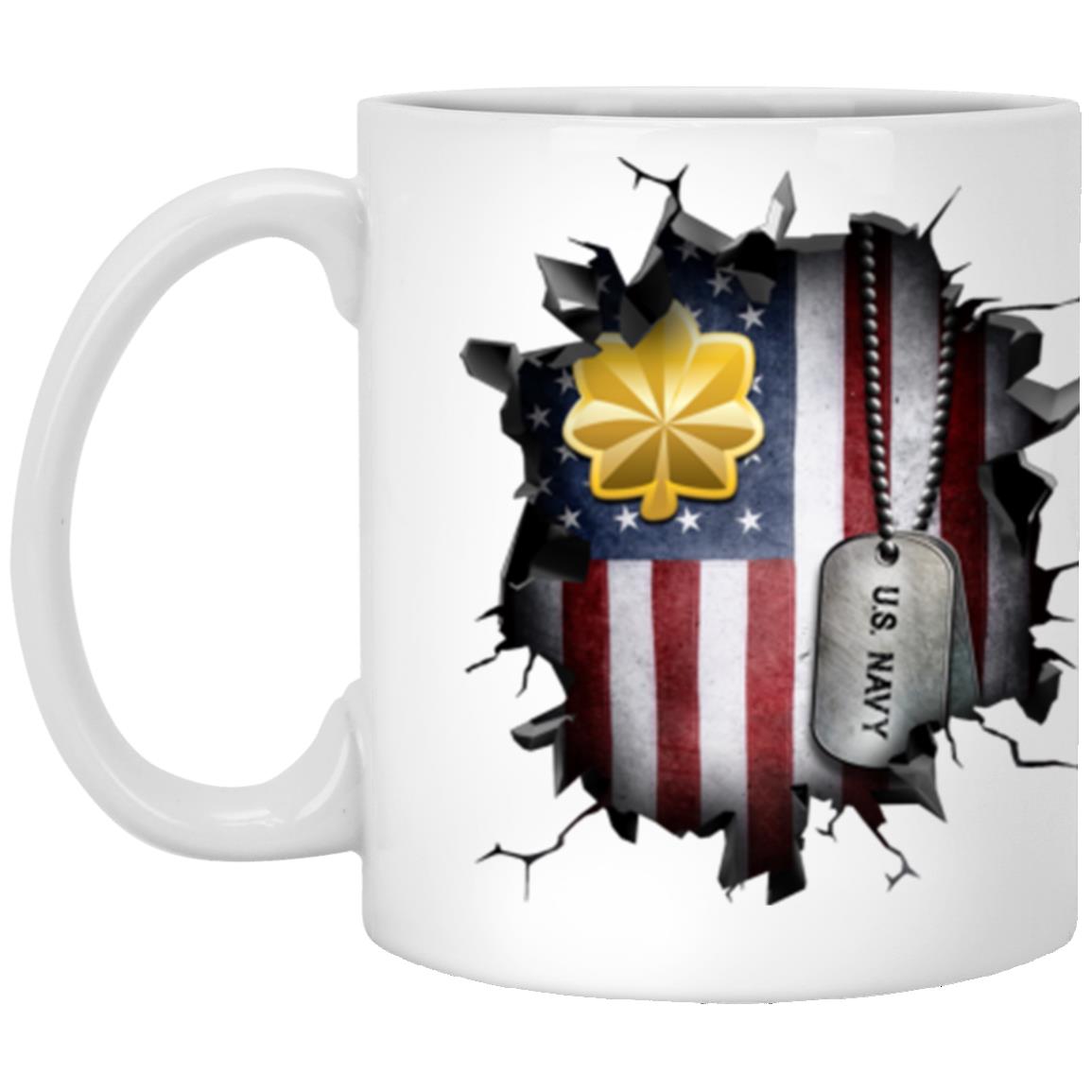 US Navy O-4 Lieutenant Commander O4 LCDR Junior Officer  3D Break Effect Coffee Mug 11oz - 15oz White Mug