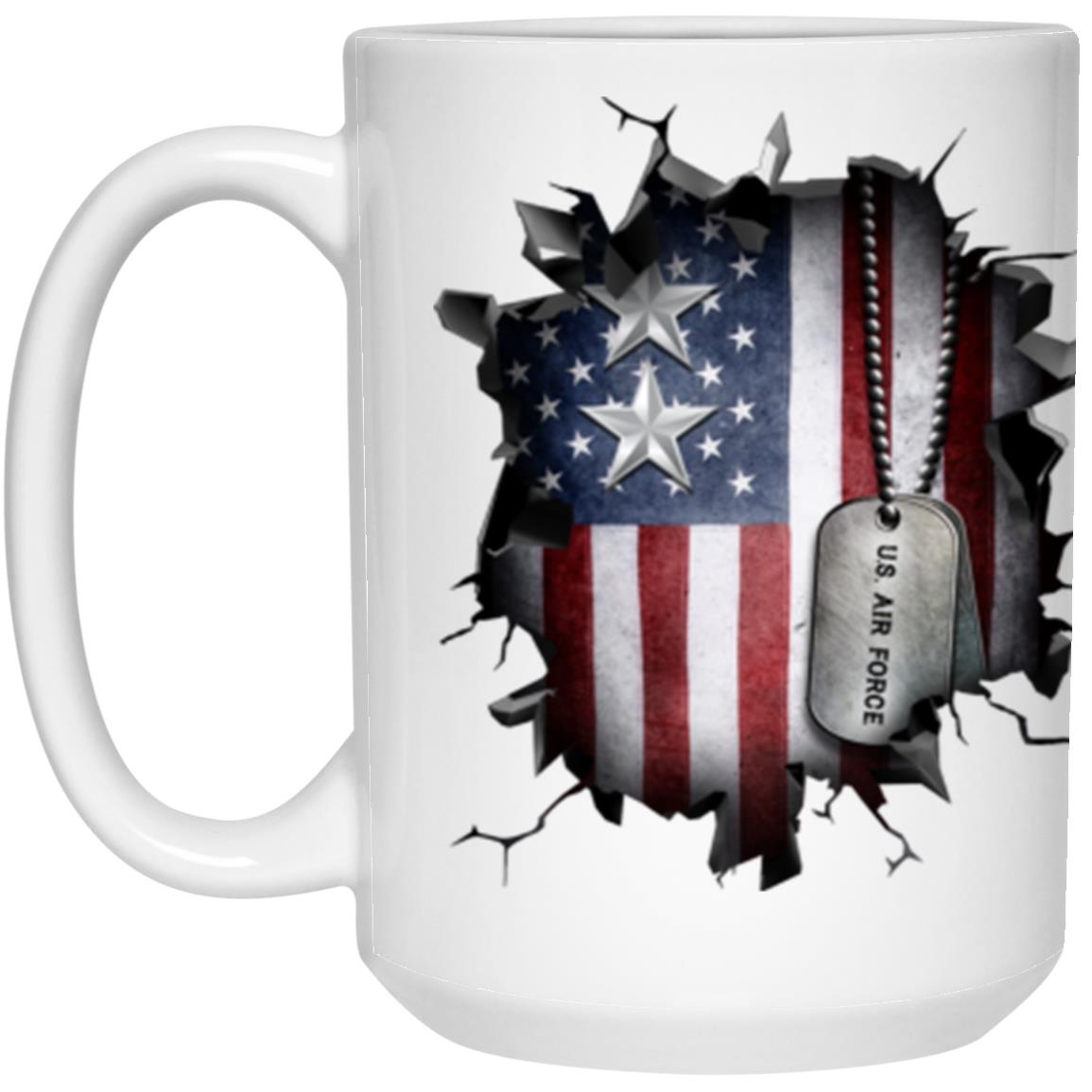 US Air Force O-8 Major General Maj G O8 General Officer Ranks 3D Break Effect Coffee Mug 11oz - 15oz White Mug