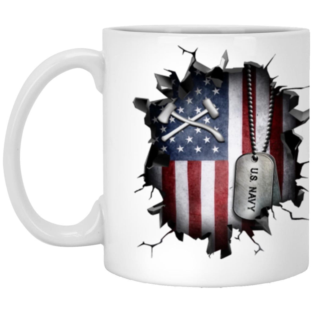 US Navy Damage Controlman Navy DC3D Break Effect 11oz - 15oz White Mug