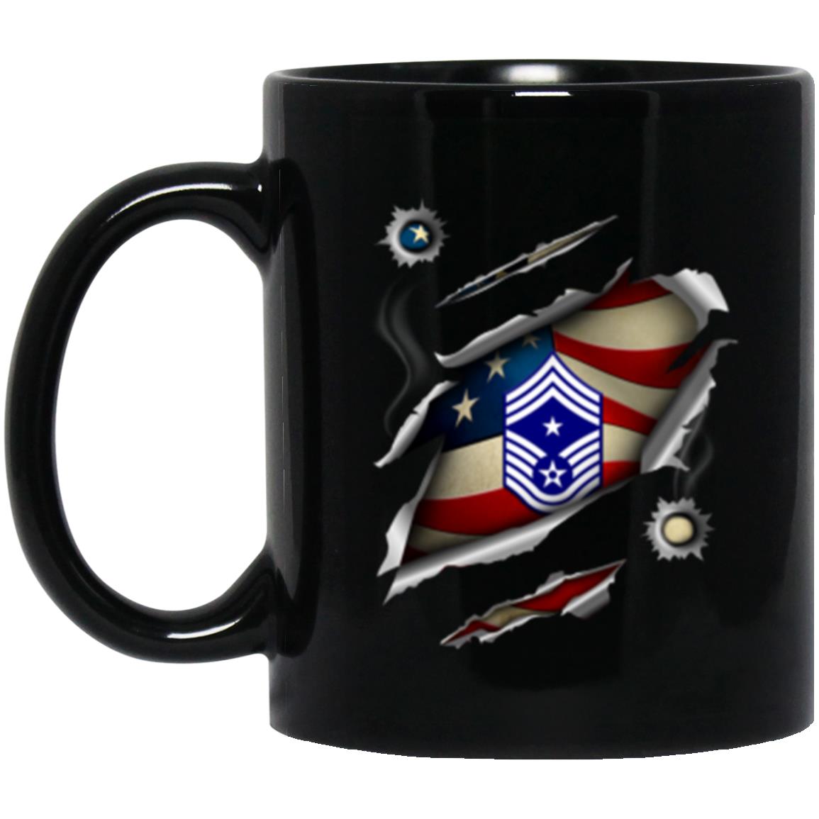 US Air Force E-9 Command Chief Master Sergeant CCM E9 Noncommissioned Officer Ranks 11oz - 15oz Black Mug