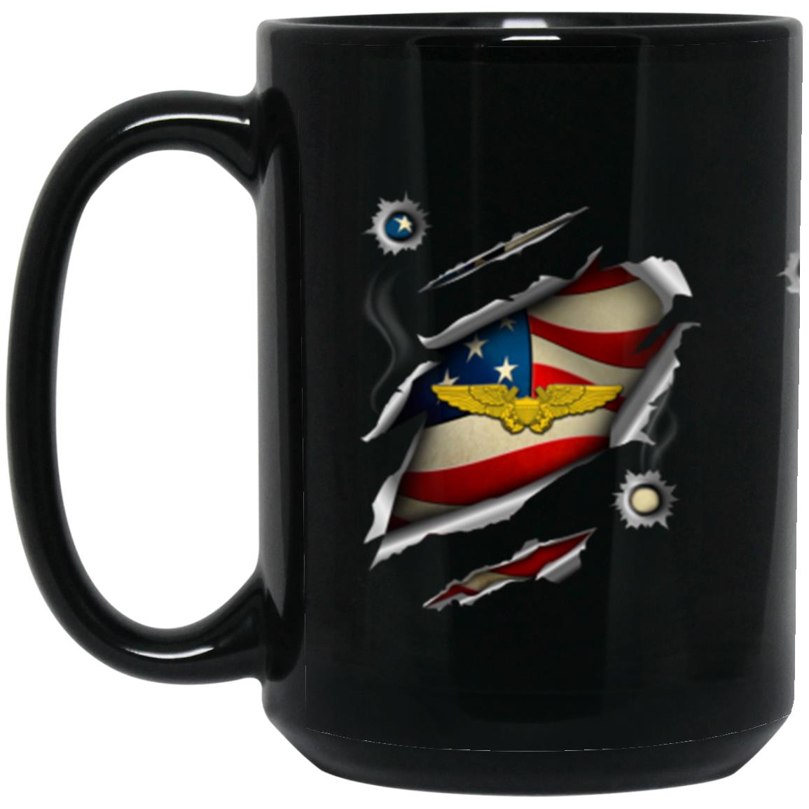 US Navy Naval Flight Officer 11oz - 15oz Black Mug