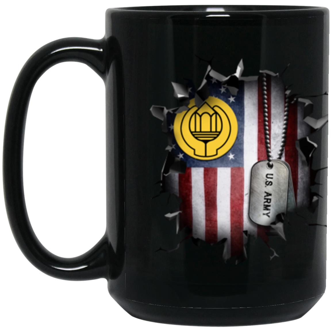 US Army Chaplain Assistant 3D Break Effect 11oz - 15oz Black Mug