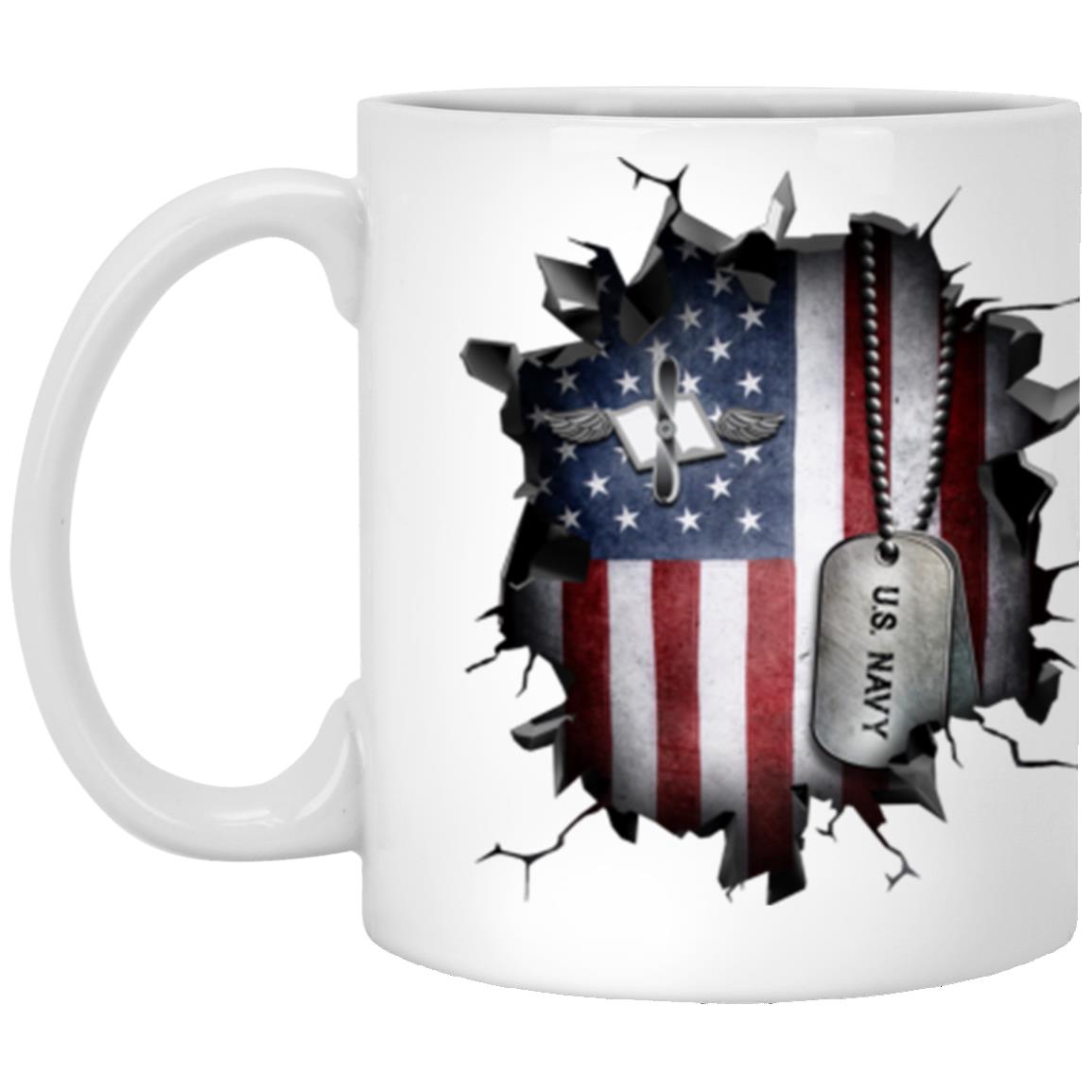 US Navy Aviation Maintenance Administrationman Navy AZ 3D Break Effect 11oz - 15oz White Mug