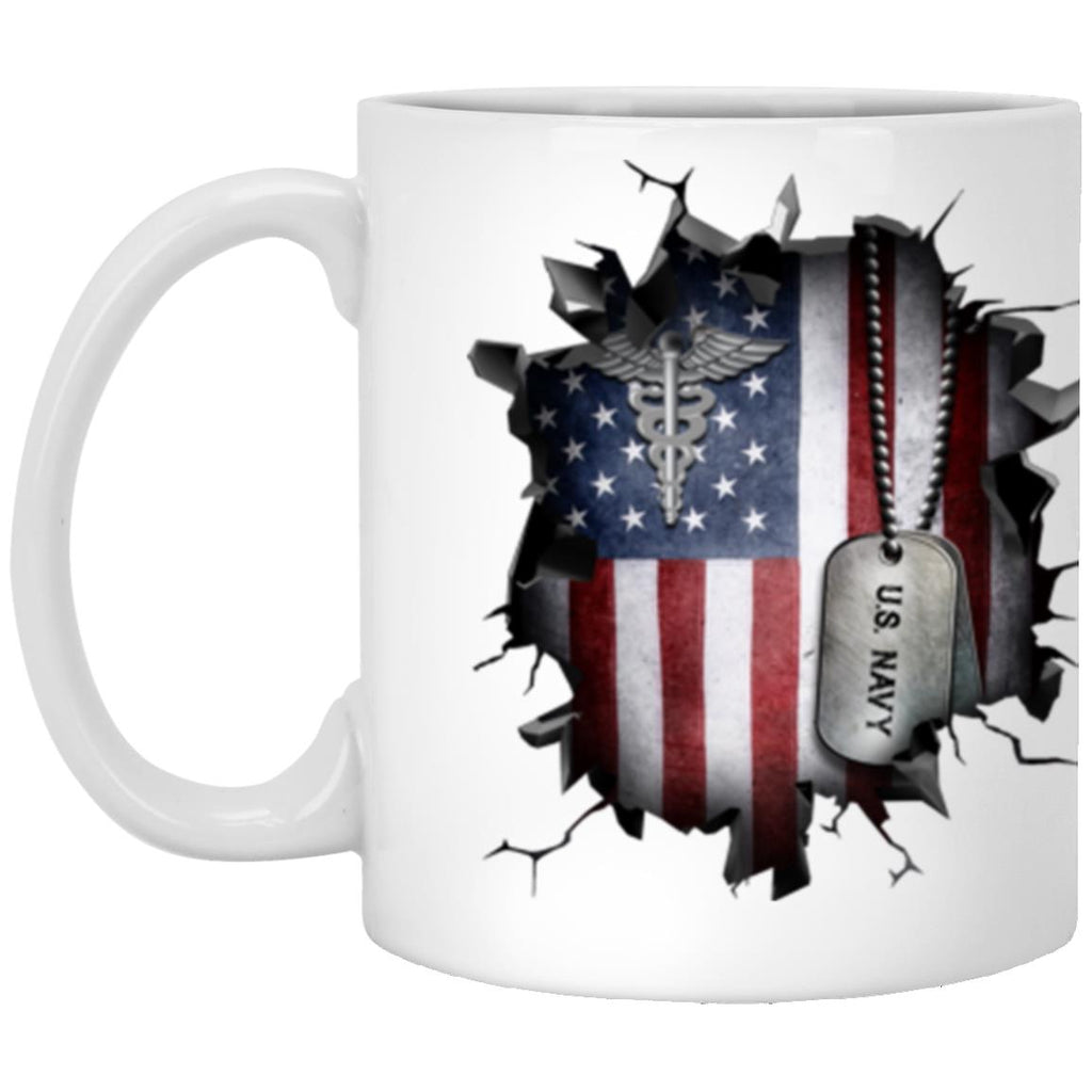 US Navy Hospital Corpsman Navy HM 3D Break Effect 11oz - 15oz White Mug