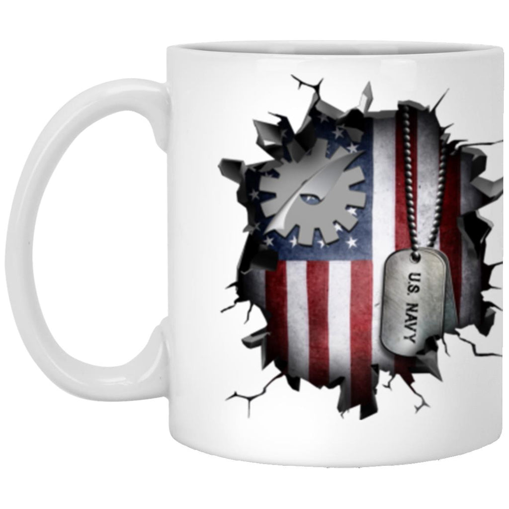 US Navy Data Processing Technician Navy DP 3D Break Effect 11oz - 15oz White Mug