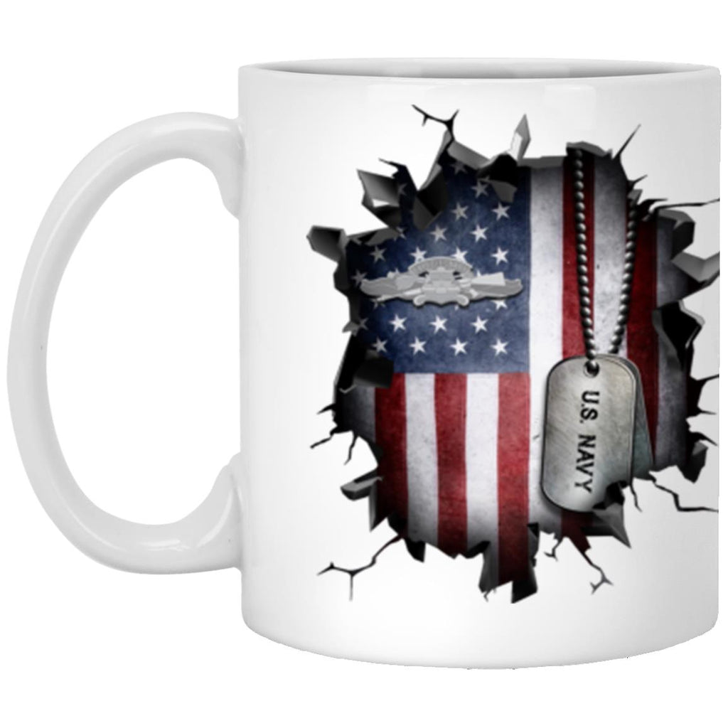 US Navy Expeditionary Warfare Specialist EXW 3D Break Effect Coffee Mug 11oz - 15oz White Mug