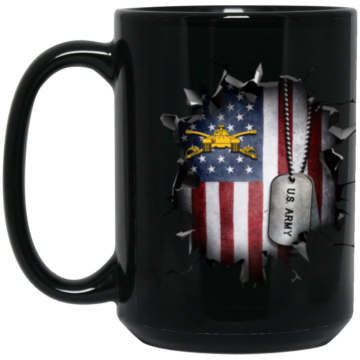 US Army Armor 3D Break Effect 11oz - 15oz Black Mug