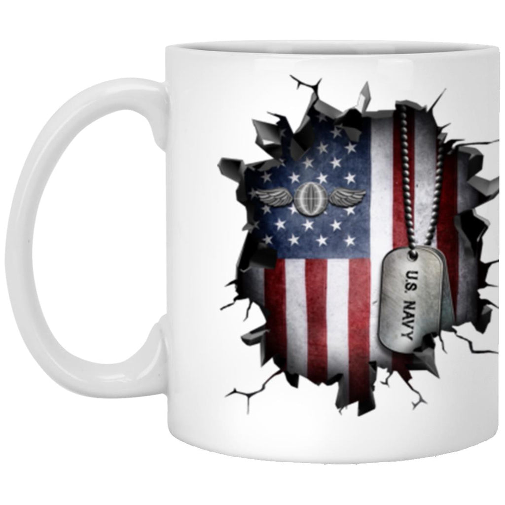 US Navy Aviation Electronics Mate Navy AE 3D Break Effect 11oz - 15oz White Mug