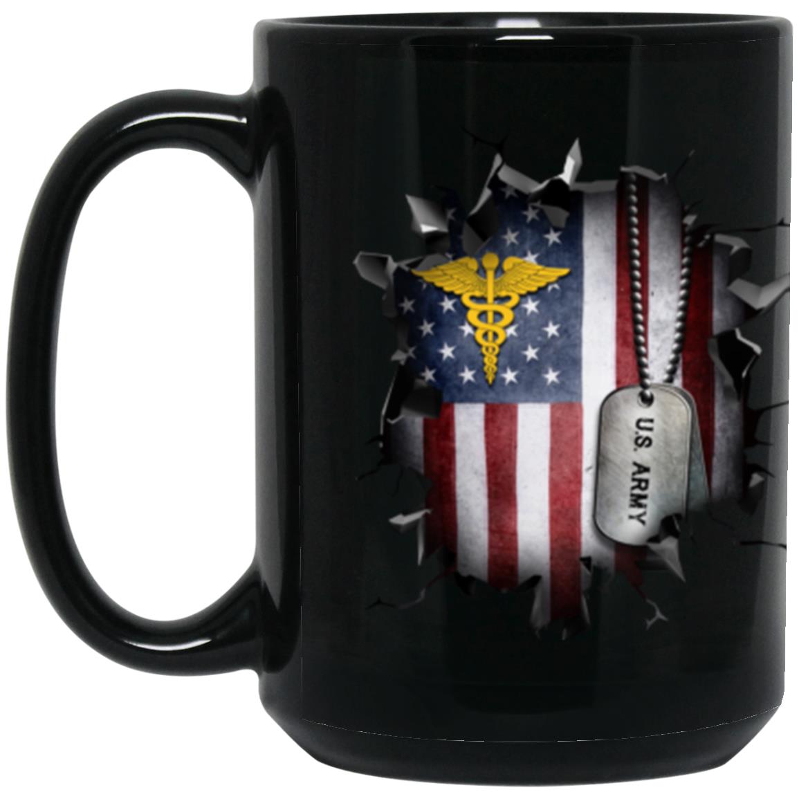 US Army Medical Corps 3D Break Effect 11oz - 15oz Black Mug