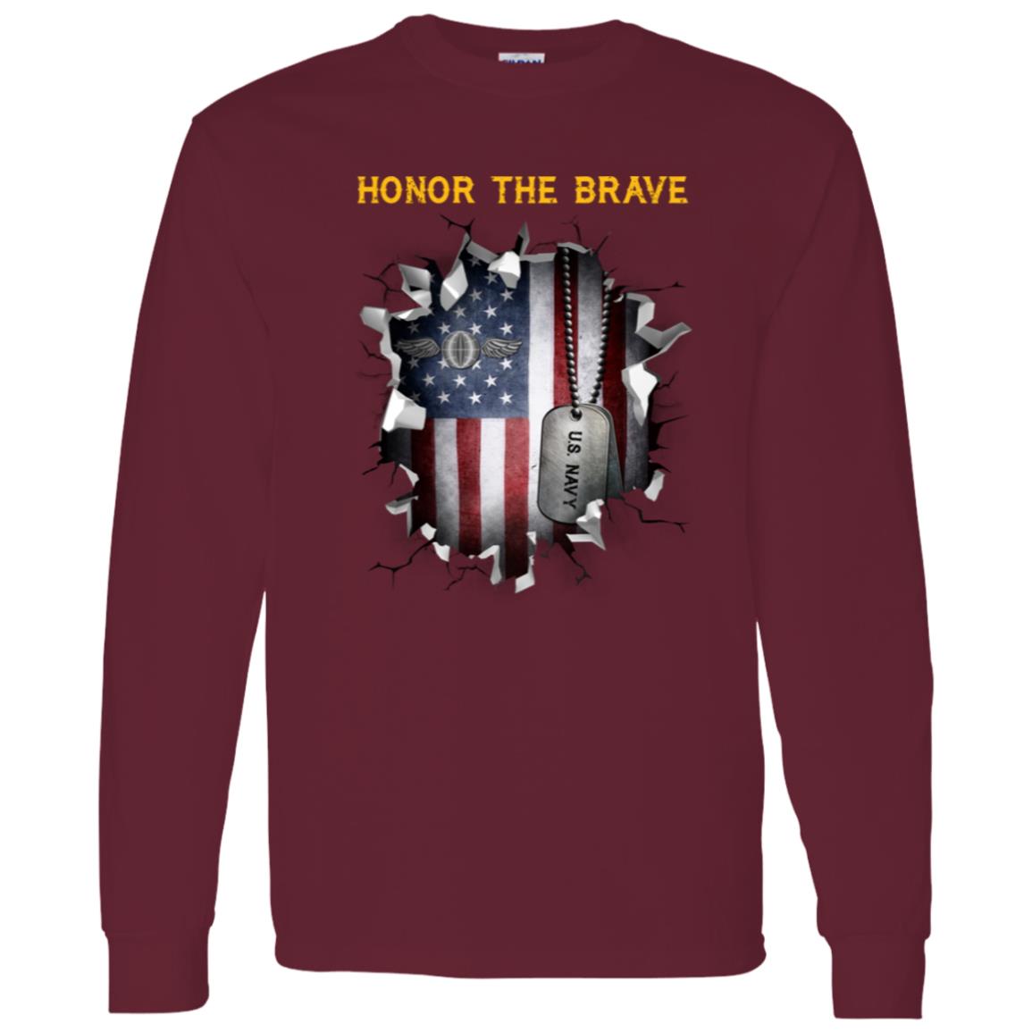 Navy Aviation Electronics Mate Navy AE - Honor The Brave Front Shirt