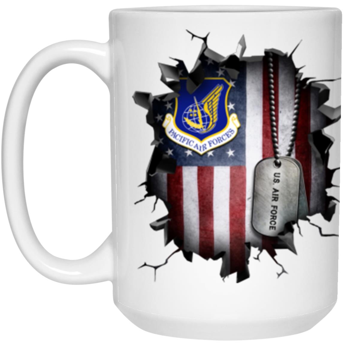 US Air Force Pacific Air Forces 3D Break Effect Coffee Mug 11oz - 15oz White Mug