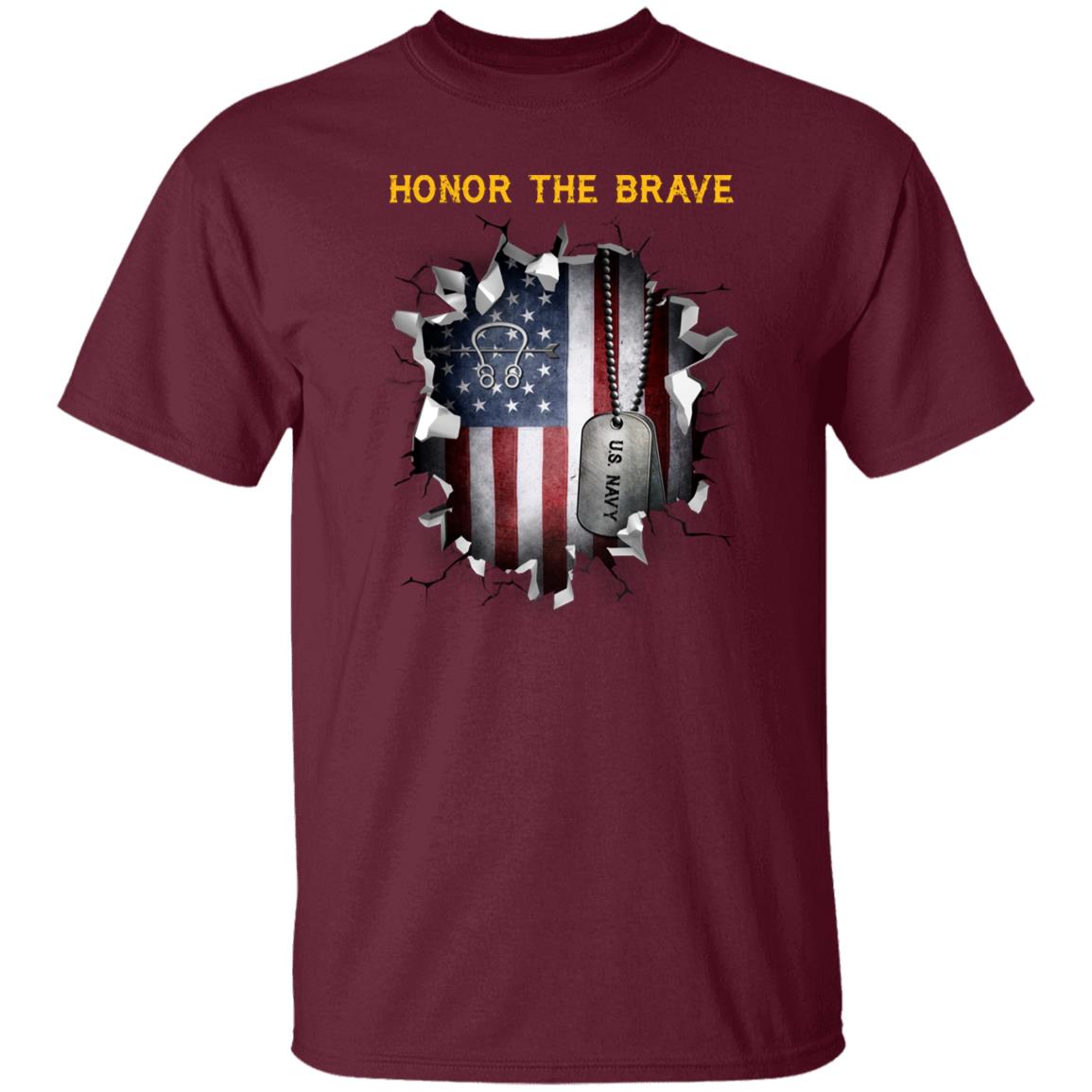 Navy Sonar Technician Navy ST - Honor The Brave Front Shirt