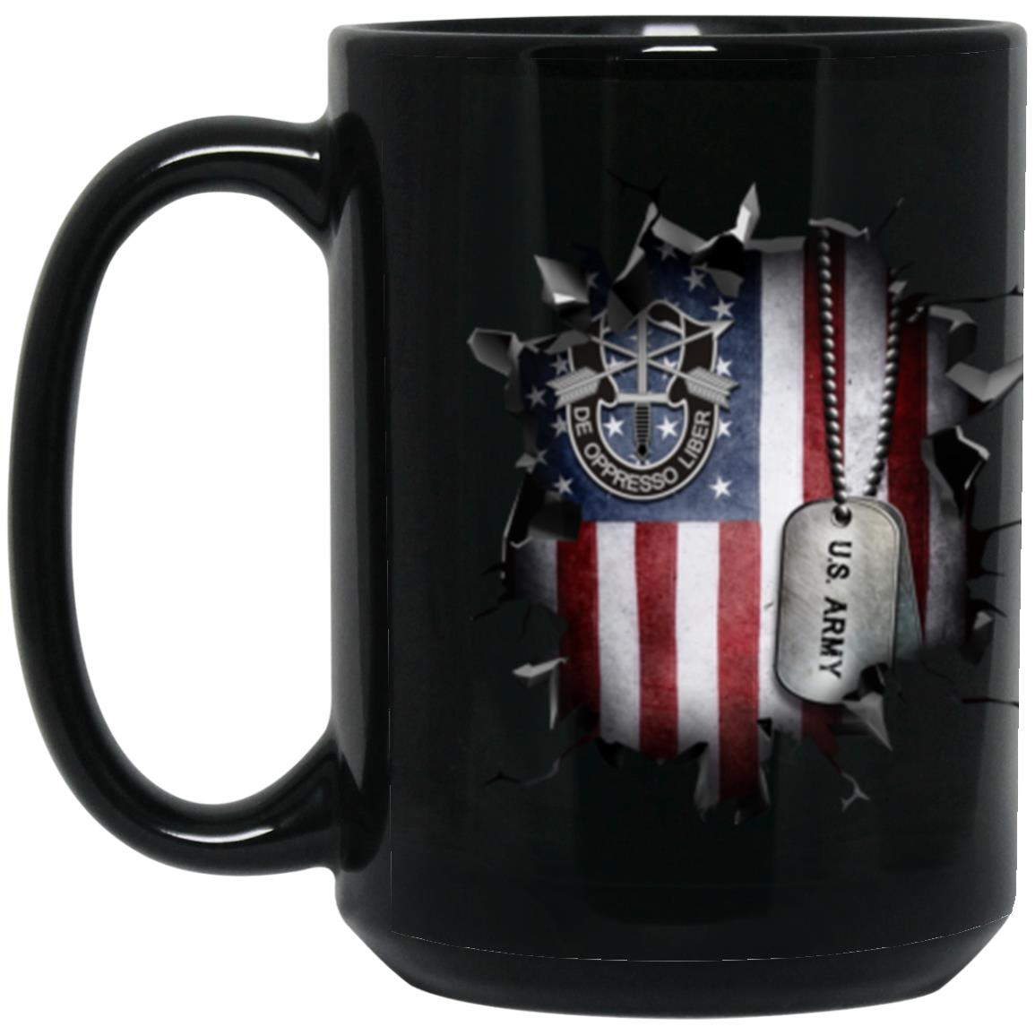 US Special Forces 3D Break Effect 11oz - 15oz Black Mug