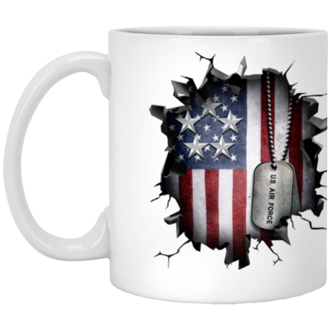 US Air Force O-10 General of the Air Force GAF O10 General Officer Ranks 3D Break Effect Coffee Mug 11oz - 15oz White Mug