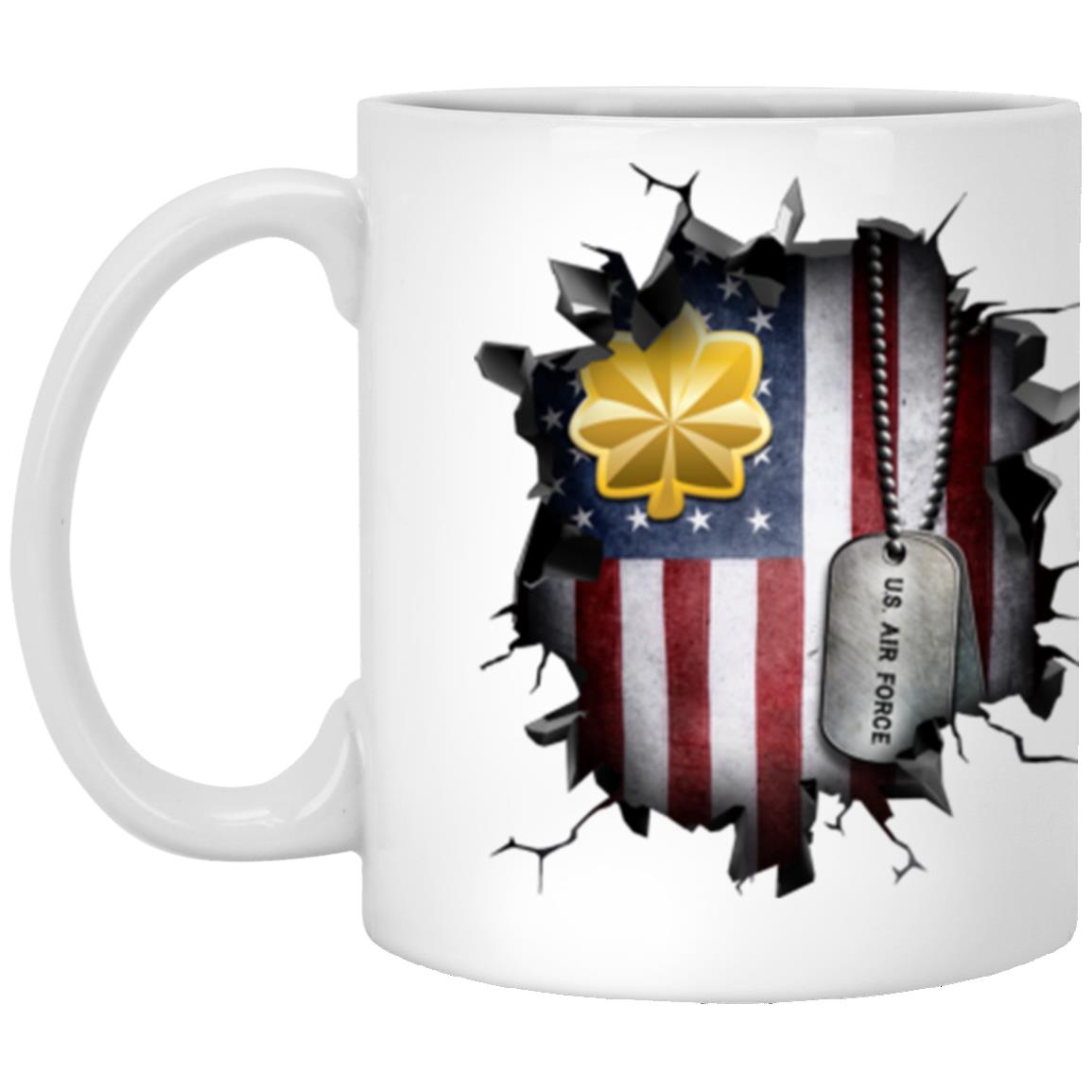 US Air Force O-4 Major Maj O4 Field Officer Ranks 3D Break Effect Coffee Mug 11oz - 15oz White Mug