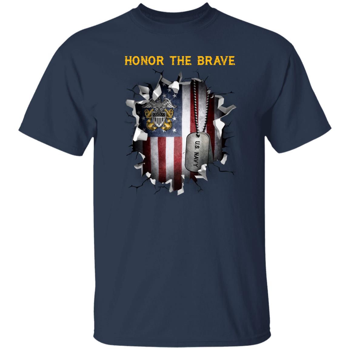 US Navy Officer Cap Device - Honor The Brave Front Shirt