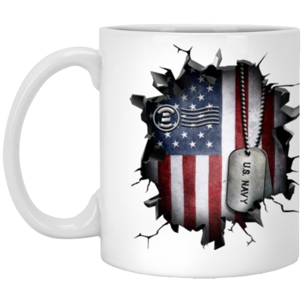 US Navy Postal Clerk Navy PC 3D Break Effect 11oz - 15oz White Mug