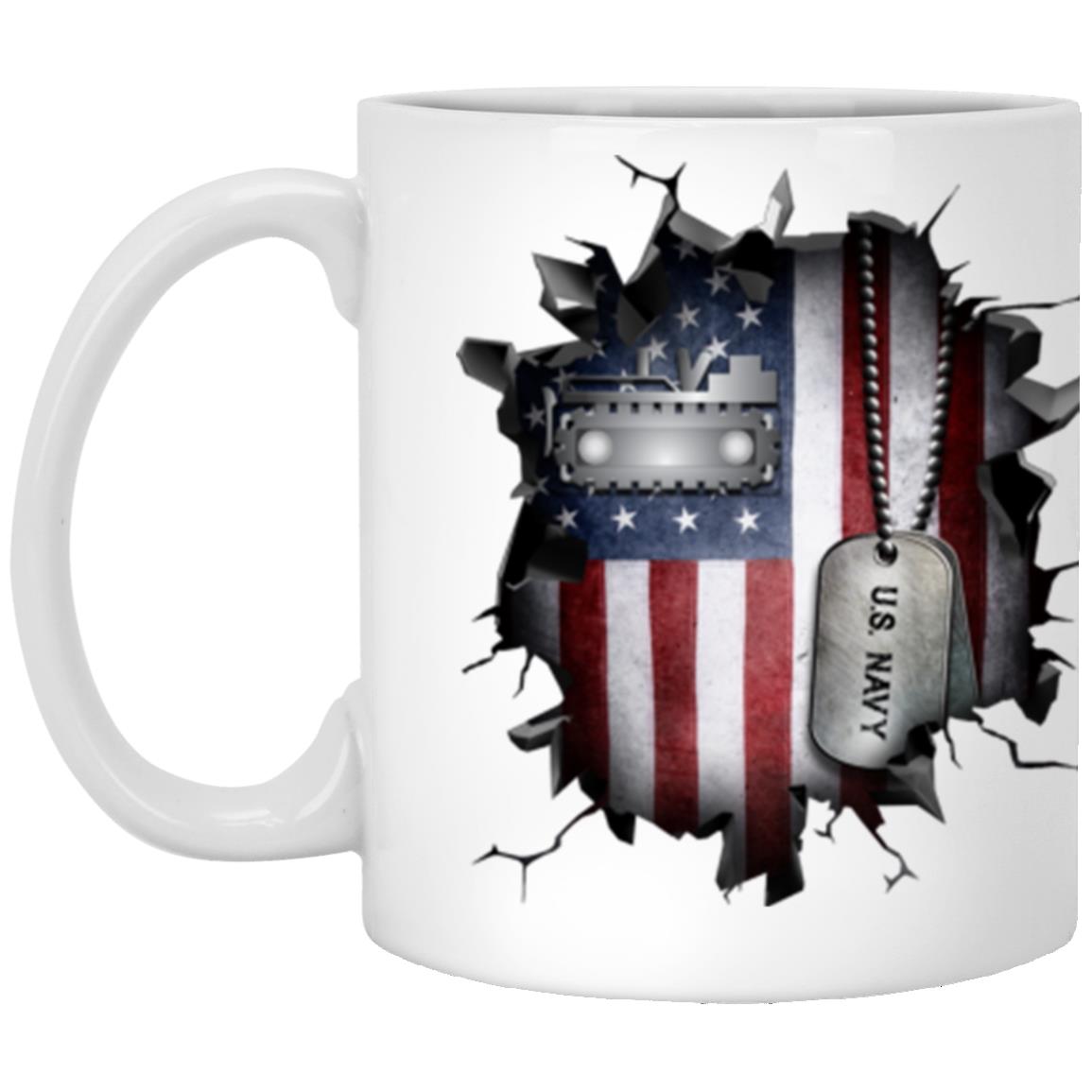 US Navy Equipment Operator Navy EO 3D Break Effect 11oz - 15oz White Mug