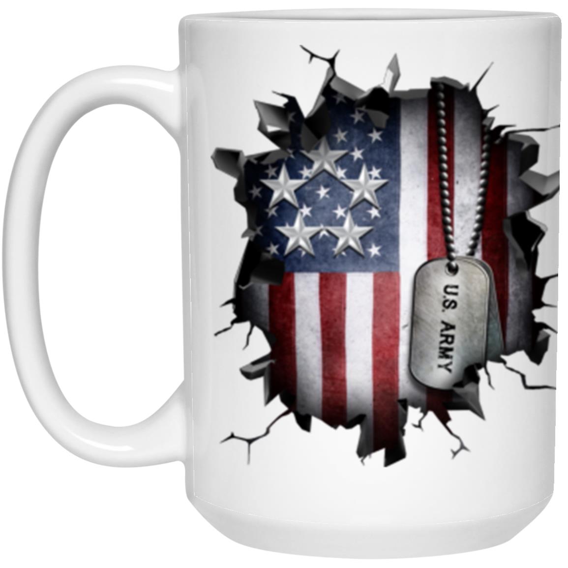 US Army O-10 General of the Army O10 GA General Officer Ranks 3D Break Effect 11oz - 15oz White Mug