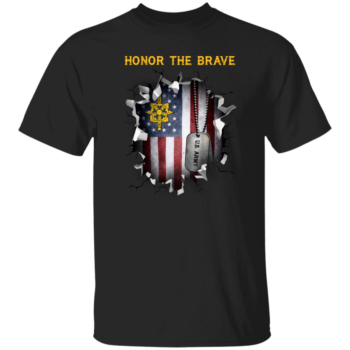 US Army Military Intelligence Branch  - Honor The Brave Front Shirt
