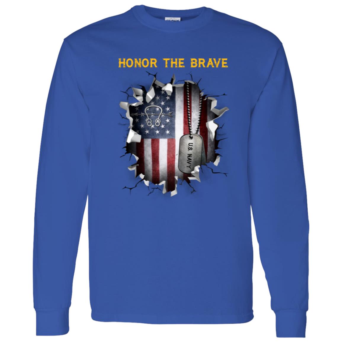 Navy Sonar Technician Navy ST - Honor The Brave Front Shirt