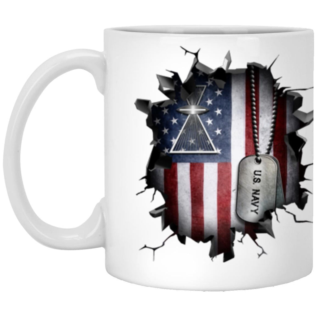 US Navy Aviation Photographer_s Mate Navy PH3D Break Effect 11oz - 15oz White Mug