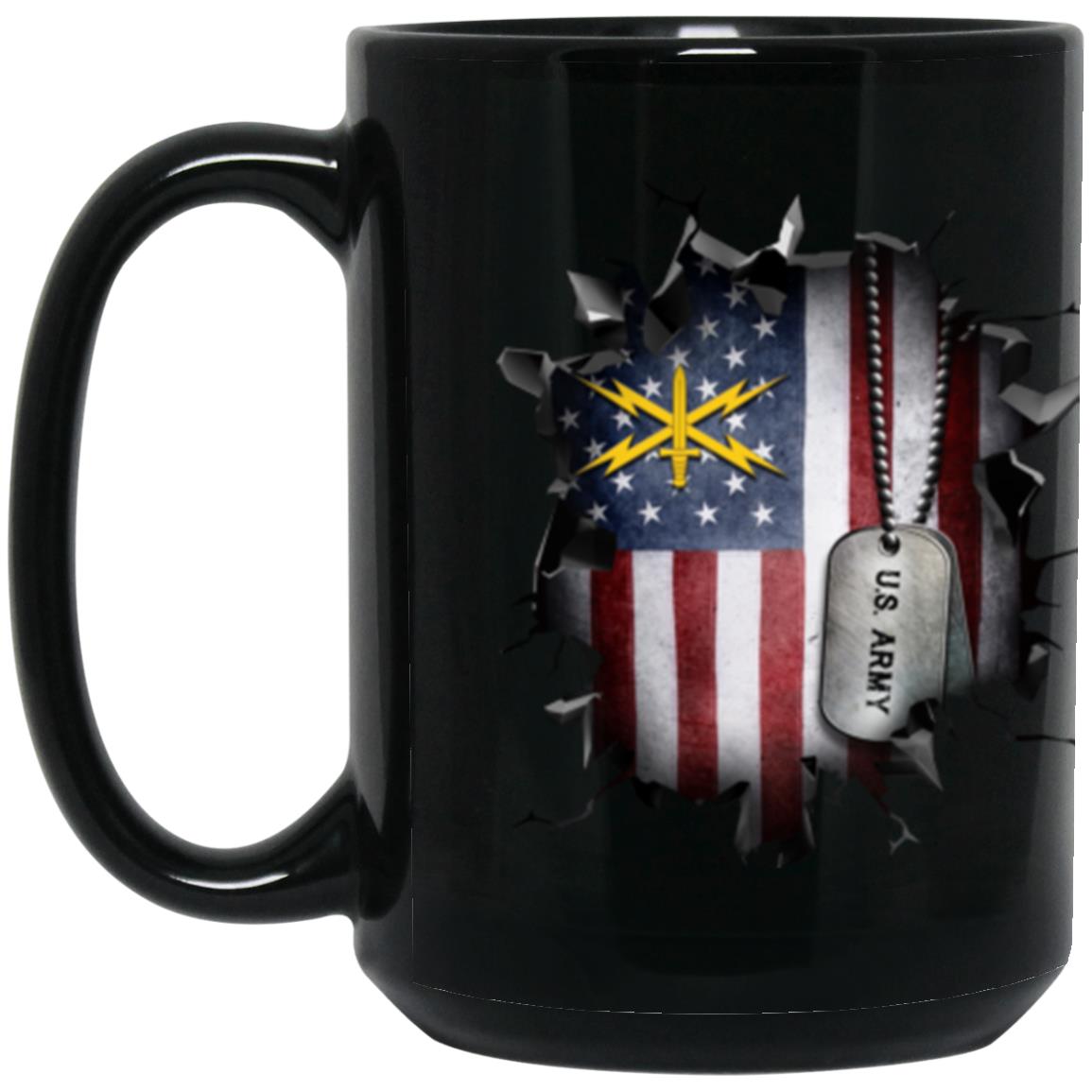 US Army Cyber Corps 3D Break Effect 11oz - 15oz Black Mug