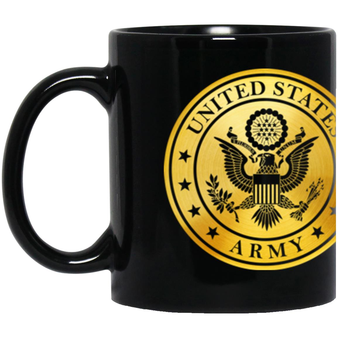 US Army Signal Corps Metallic Gold Effect 11oz - 15oz Black Mug