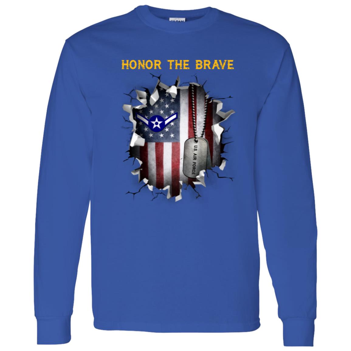 US Air Force E-2 Airman Amn E2  - Honor The BraveEnlisted Airman  - Honor The Brave - Honor The Brave Front Shirt
