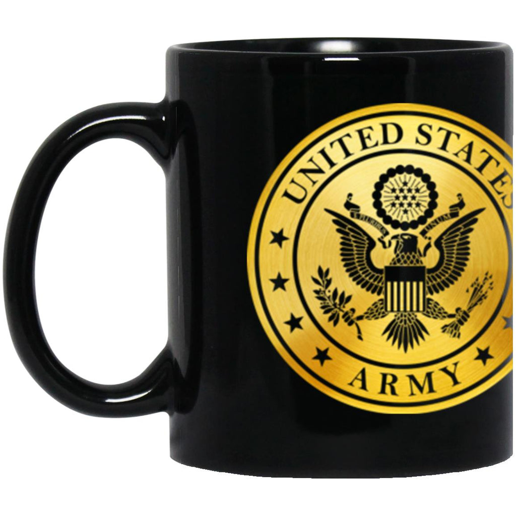 US Army Field Artillery Metallic Gold Effect 11oz - 15oz Black Mug