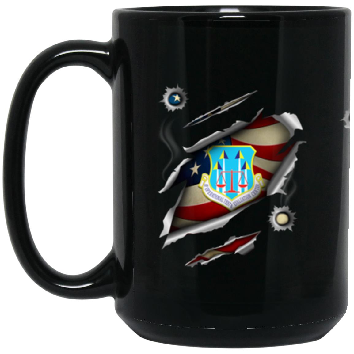 US Air Force Operational Test and Evaluation Center 3D Bullet Holes Effect 11oz - 15oz Black Mug