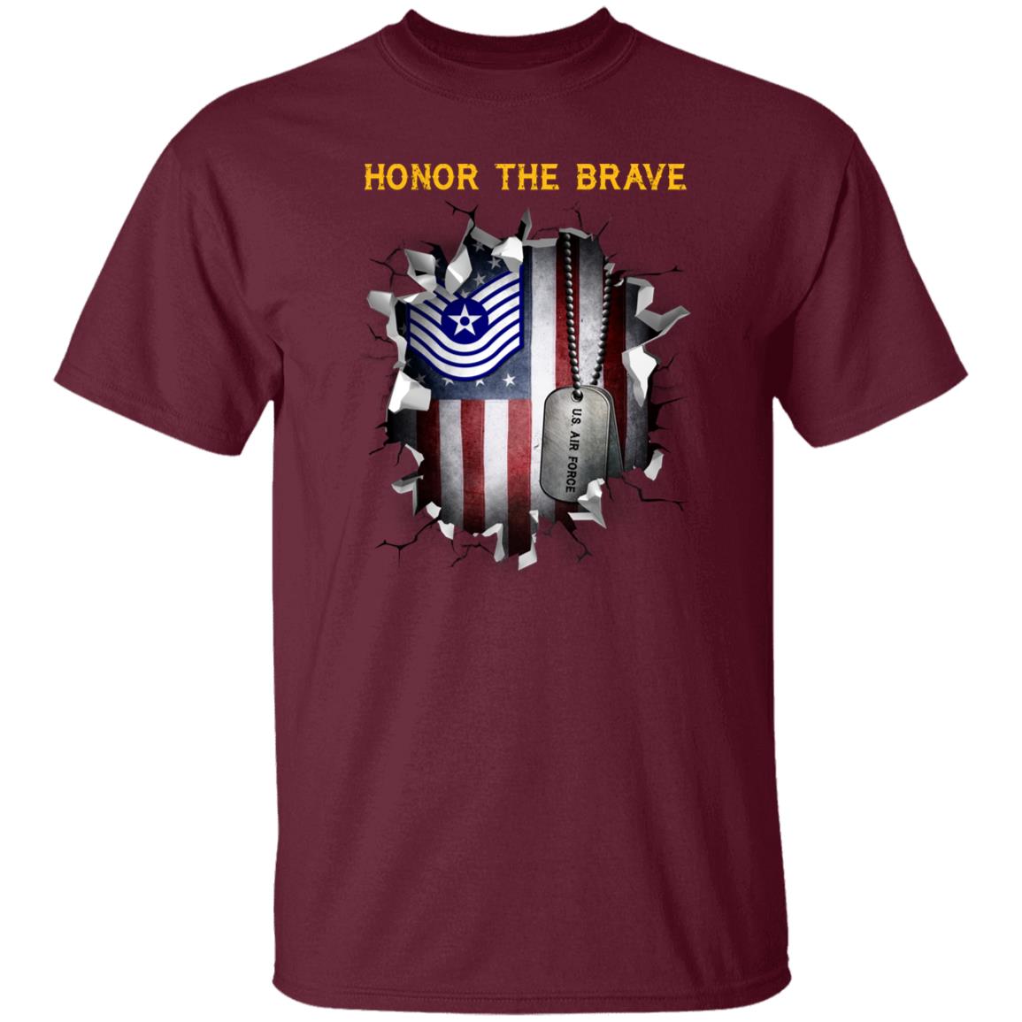 US Air Force E-7 Old Style  - Honor The Brave - Honor The Brave Front Shirt
