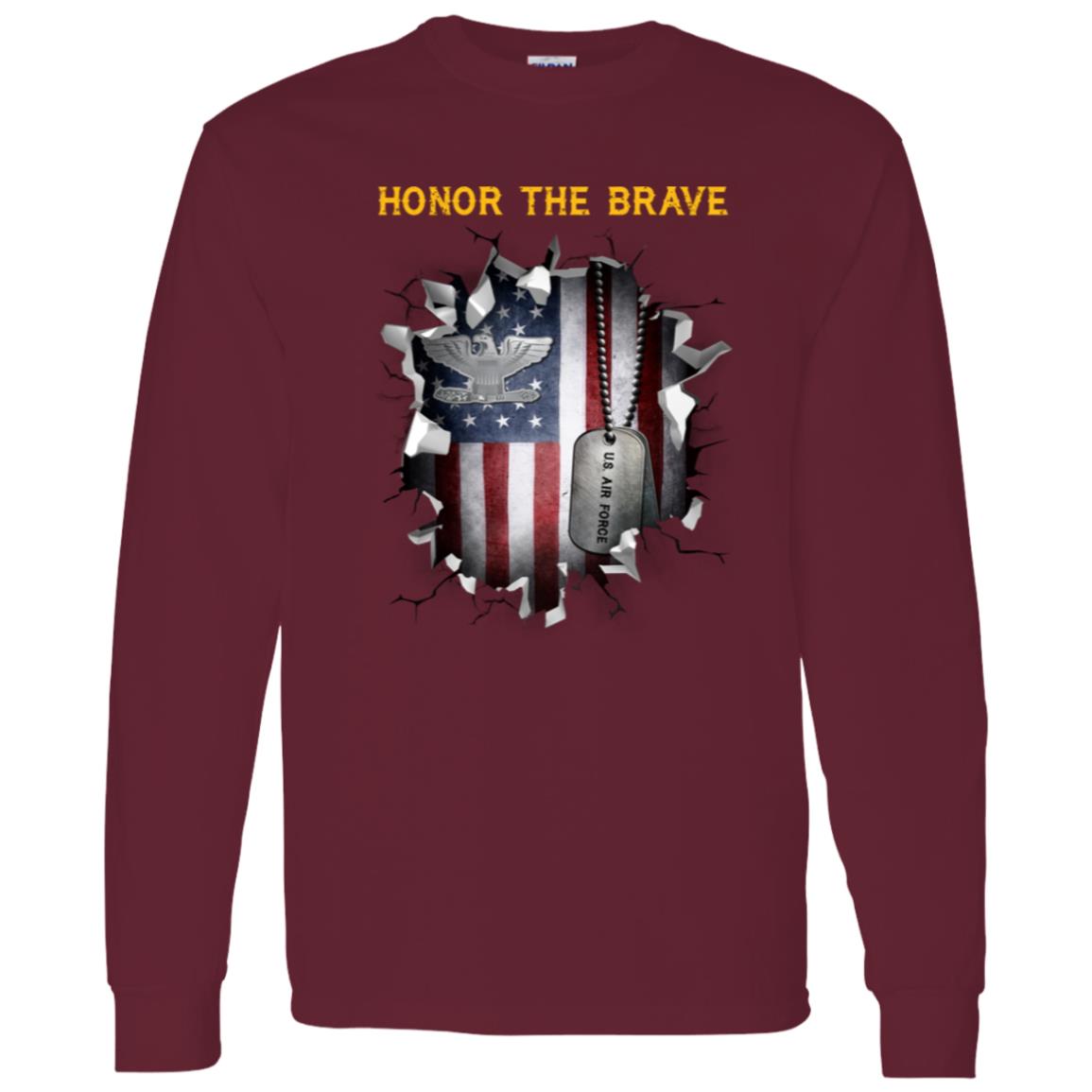 US Air Force O-6 Colonel Col O6 Field Officer  - Honor The Brave - Honor The Brave Front Shirt