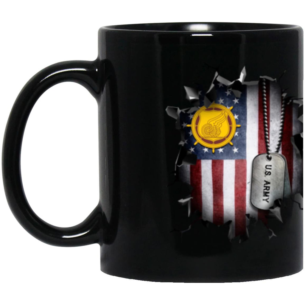 US Army Transportation Corps 3D Break Effect 11oz - 15oz Black Mug