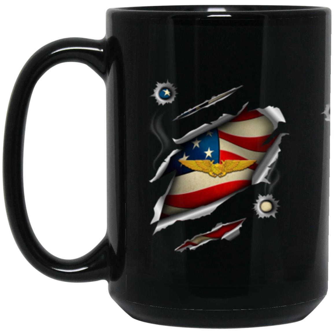 US Navy Naval Astronaut Flight Officer 11oz - 15oz Black Mug