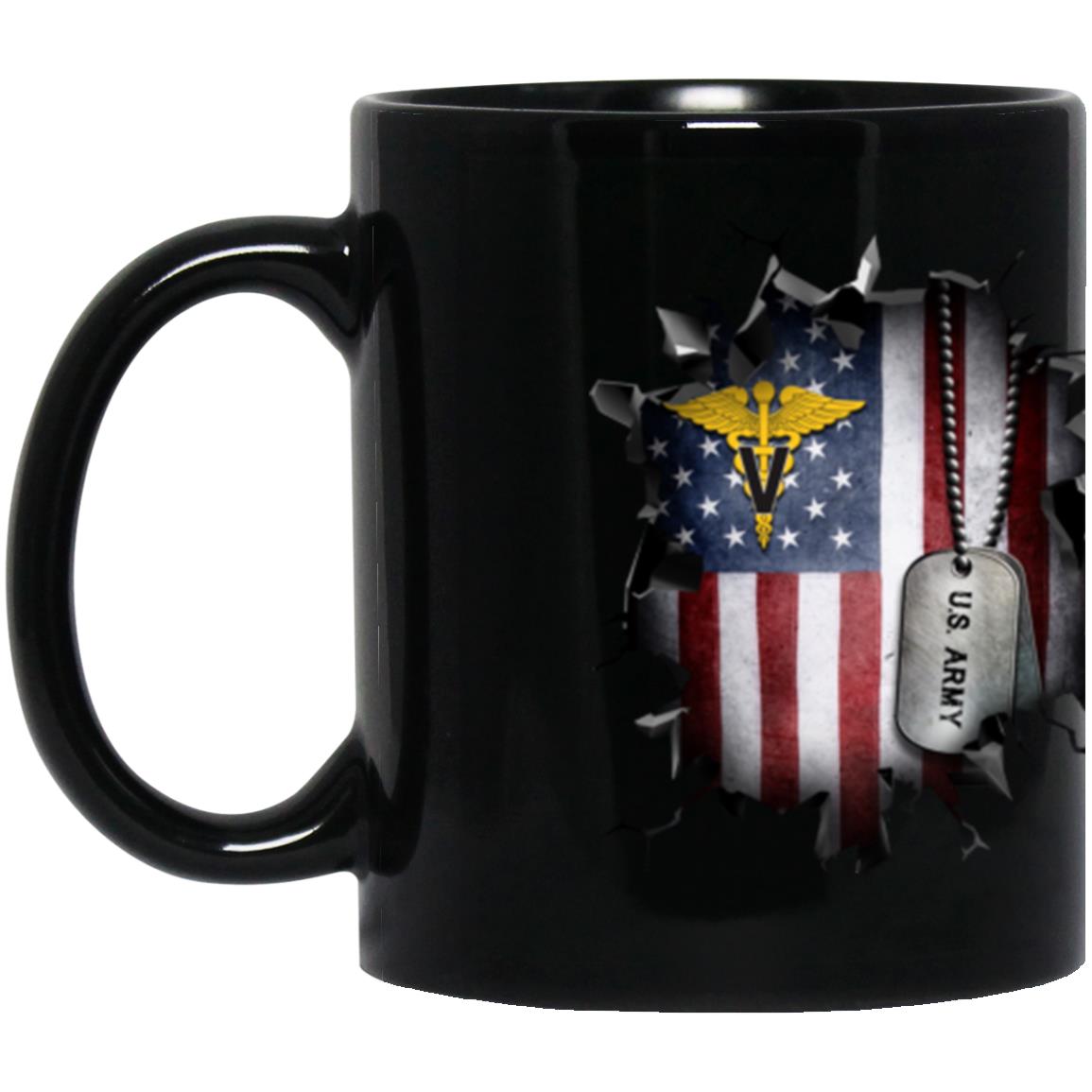 US Army Veterinary Corps 3D Break Effect 11oz - 15oz Black Mug