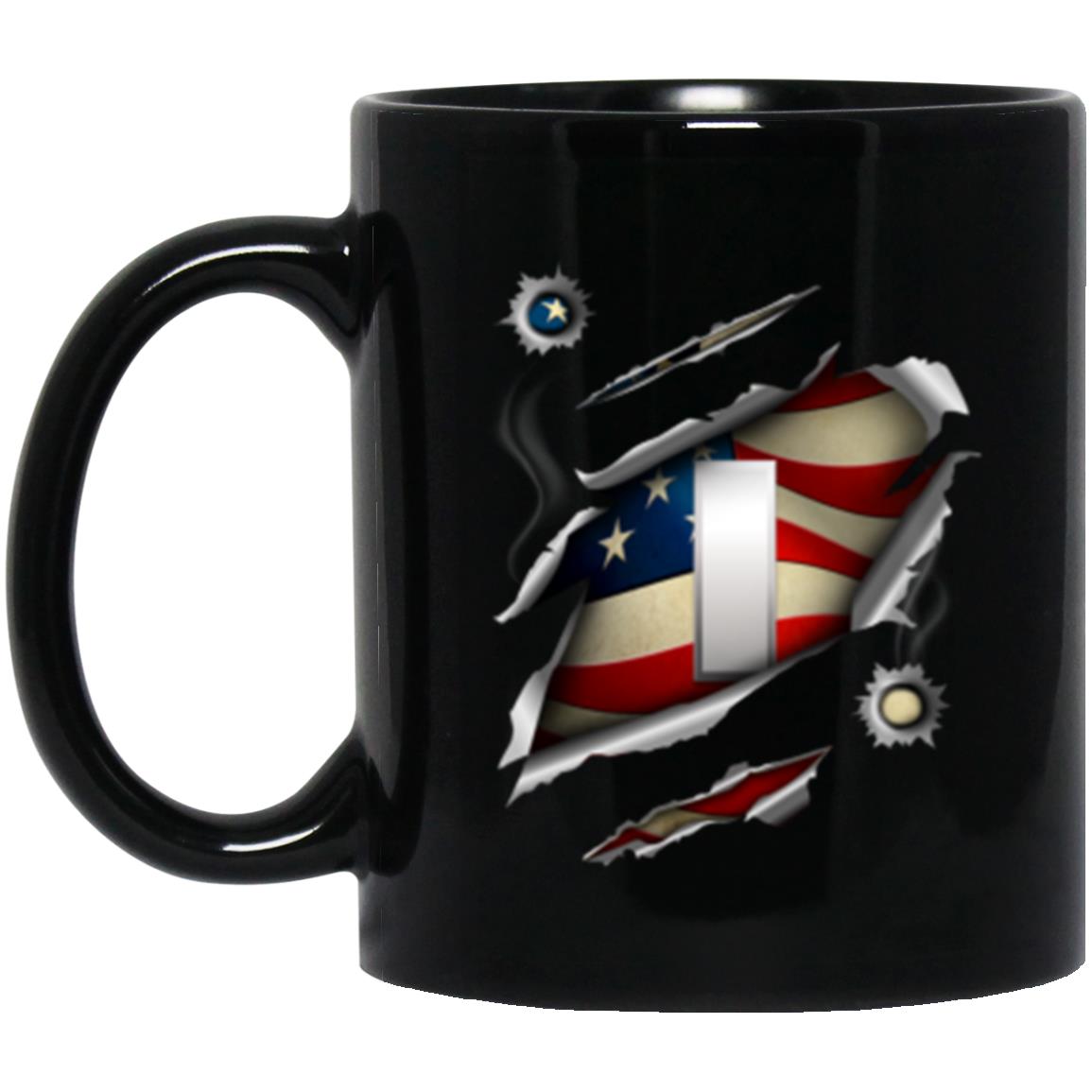 US Army O-2 First Lieutenant O2 1LT Commissioned Officer Ranks 11oz - 15oz Black Mug