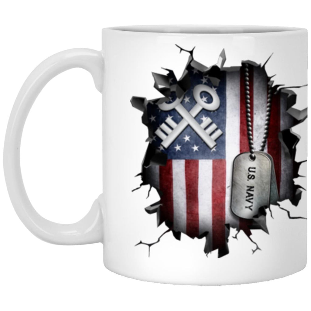 US Navy Storekeeper Navy SK 3D Break Effect 11oz - 15oz White Mug