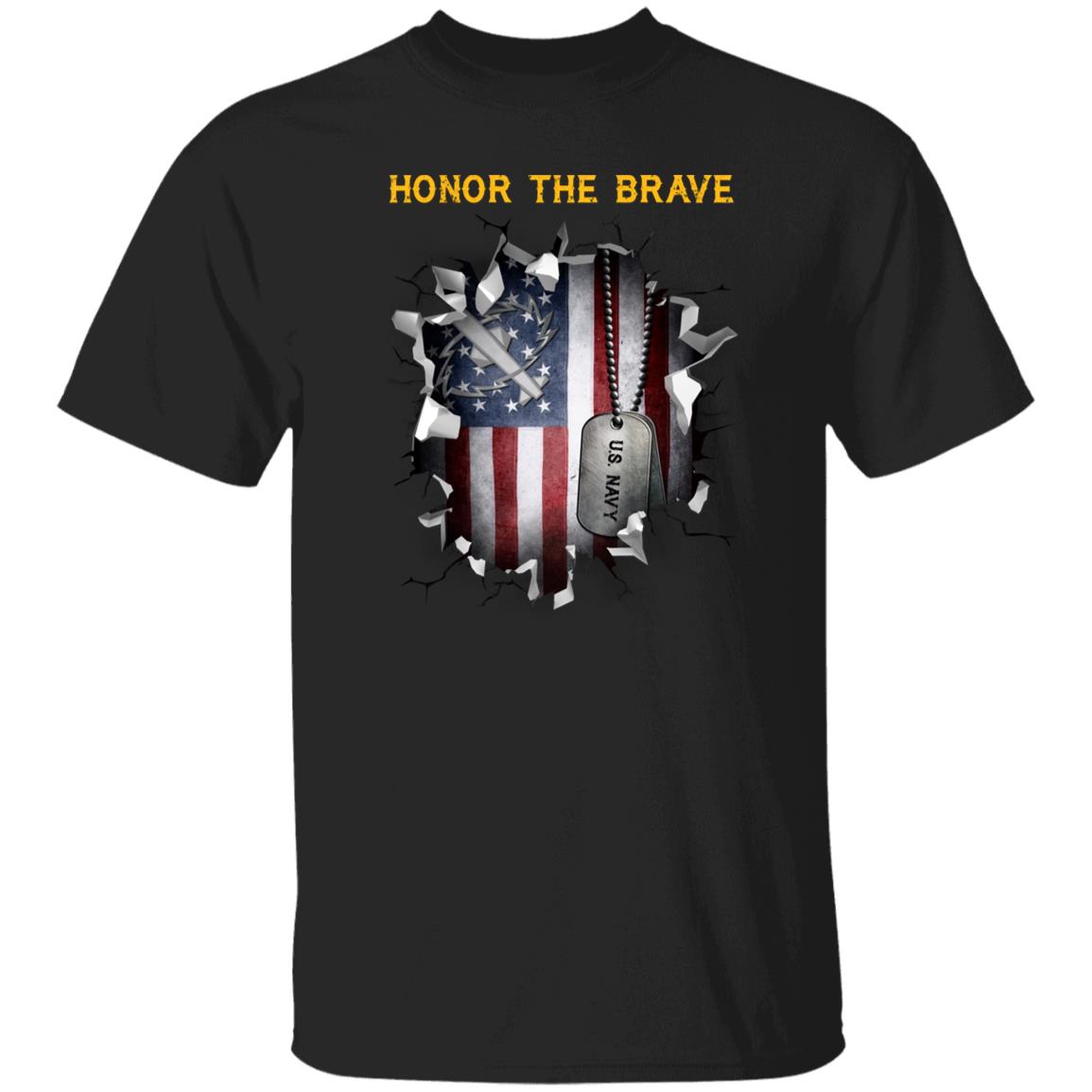 Navy Missile Technician Navy MT - Honor The Brave Front Shirt