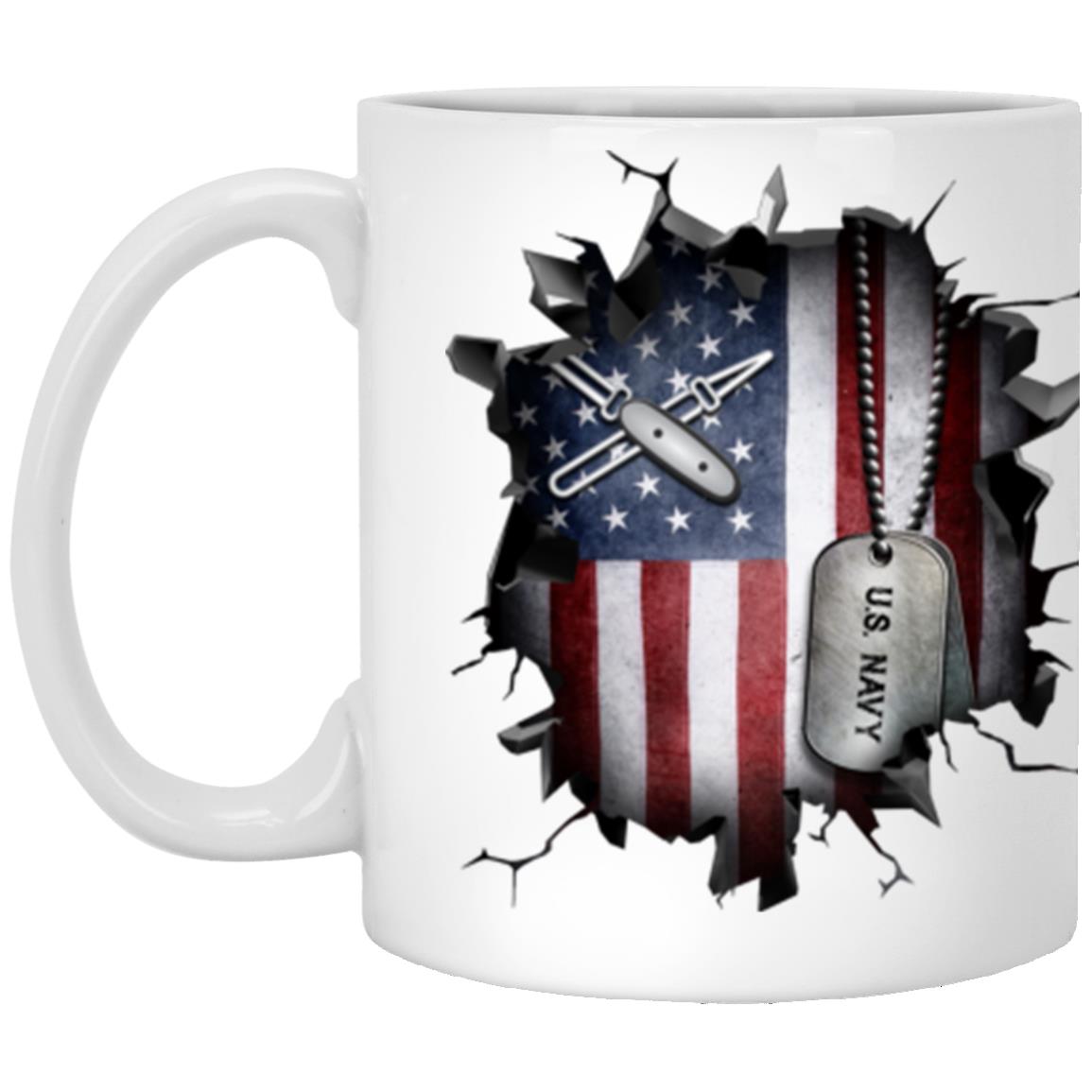 US Navy Lithographer Navy LI 3D Break Effect 11oz - 15oz White Mug