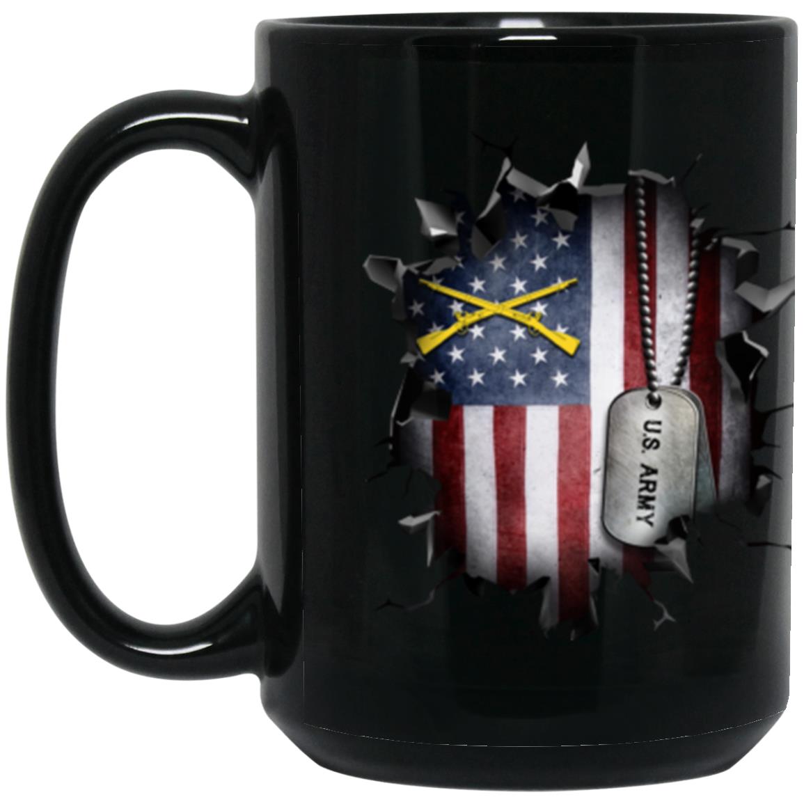 US Army Infantry 3D Break Effect 11oz - 15oz Black Mug