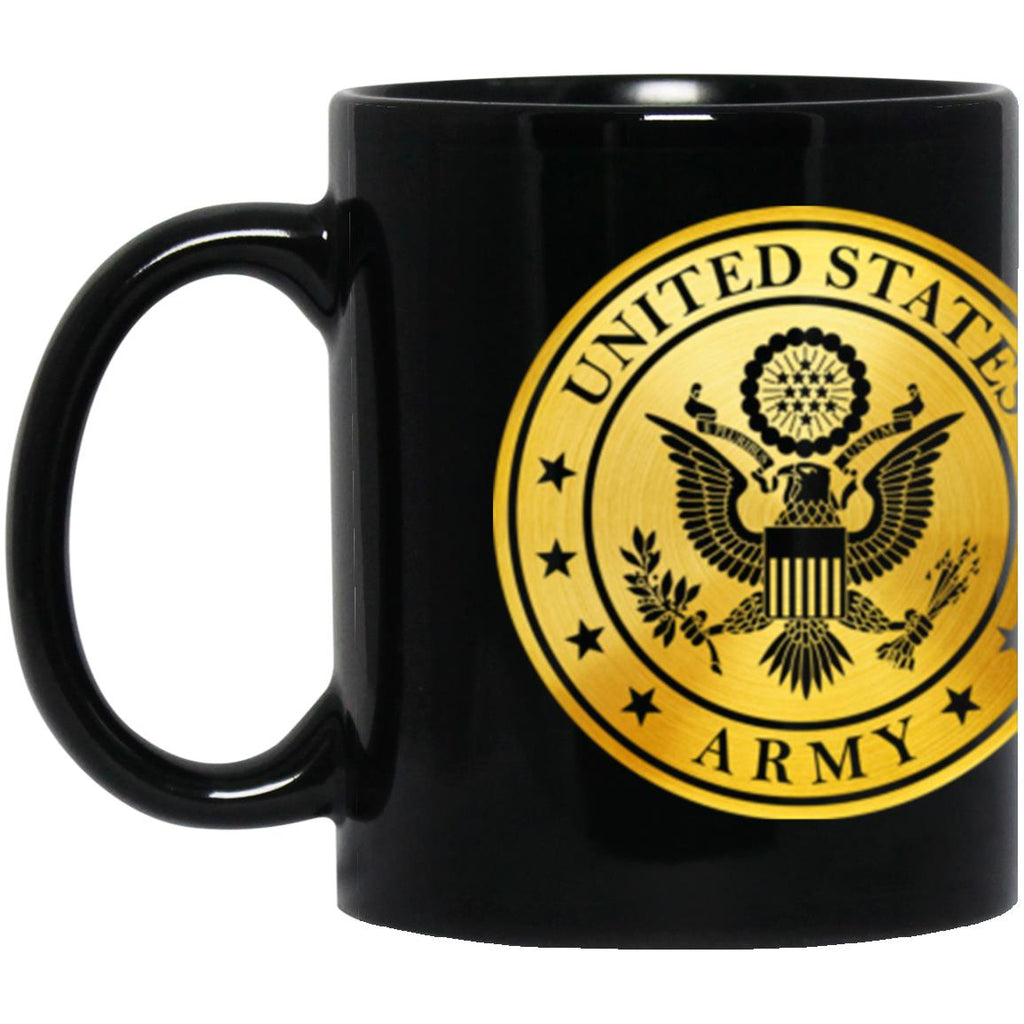 US Army E-6 Staff Sergeant E6 SSG Metallic Gold Effect 11oz - 15oz Black Mug