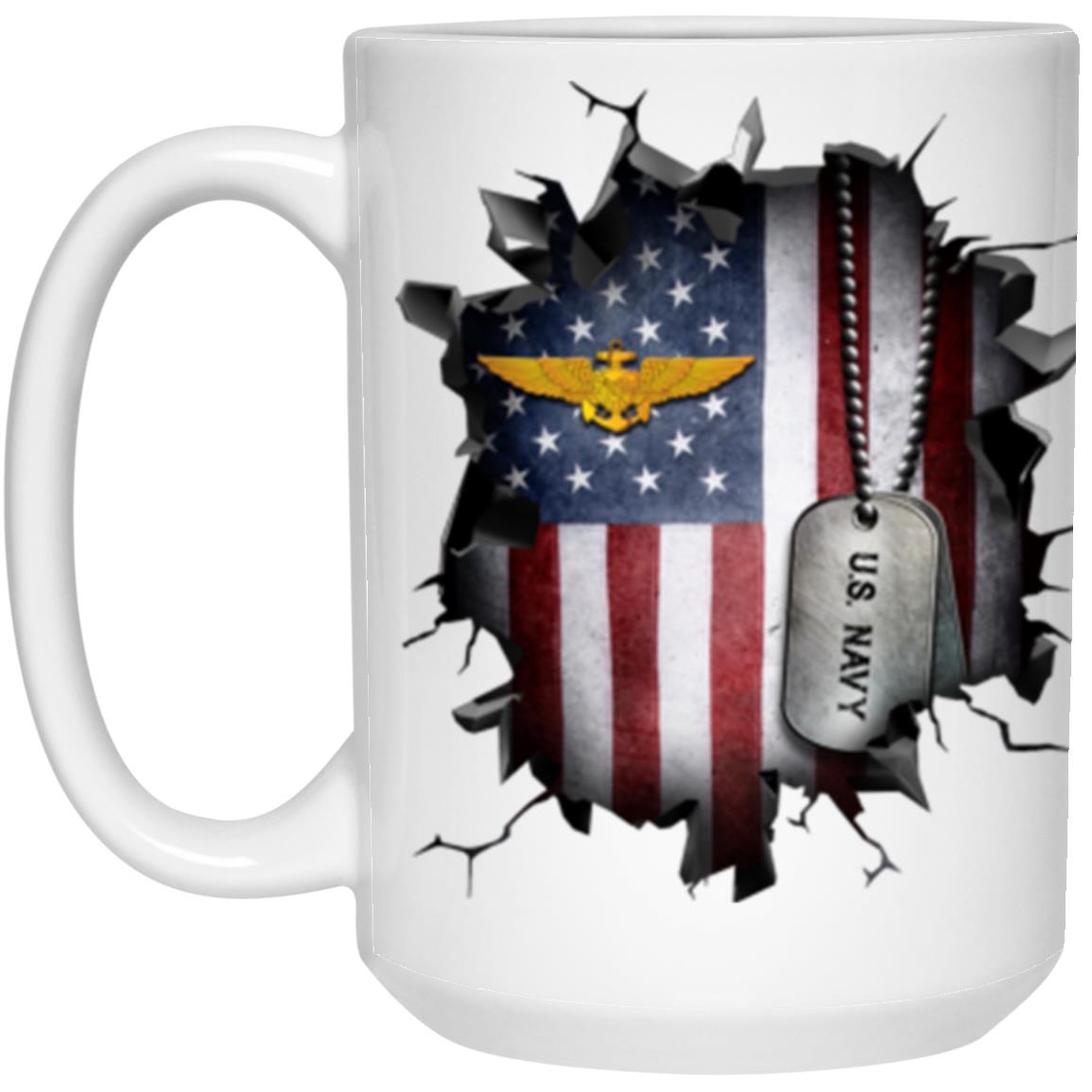 US Navy Naval Astronaut 3D Break Effect Coffee Mug 11oz - 15oz White Mug