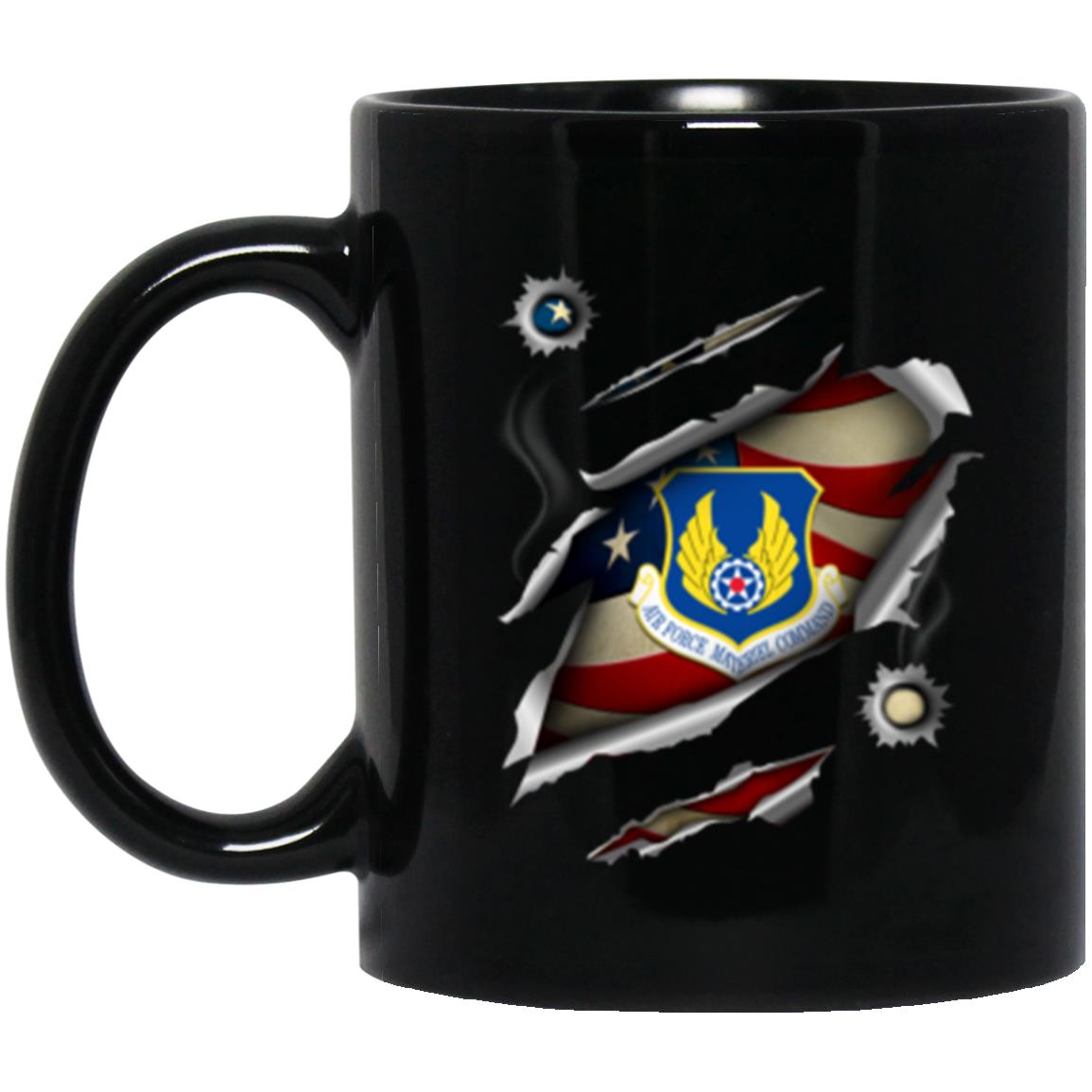 US Air Force Materiel Command 3D Bullet Holes Effect 11oz - 15oz Black Mug