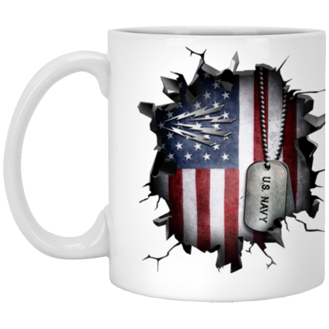 US Navy Radioman Navy RM 3D Break Effect 11oz - 15oz White Mug