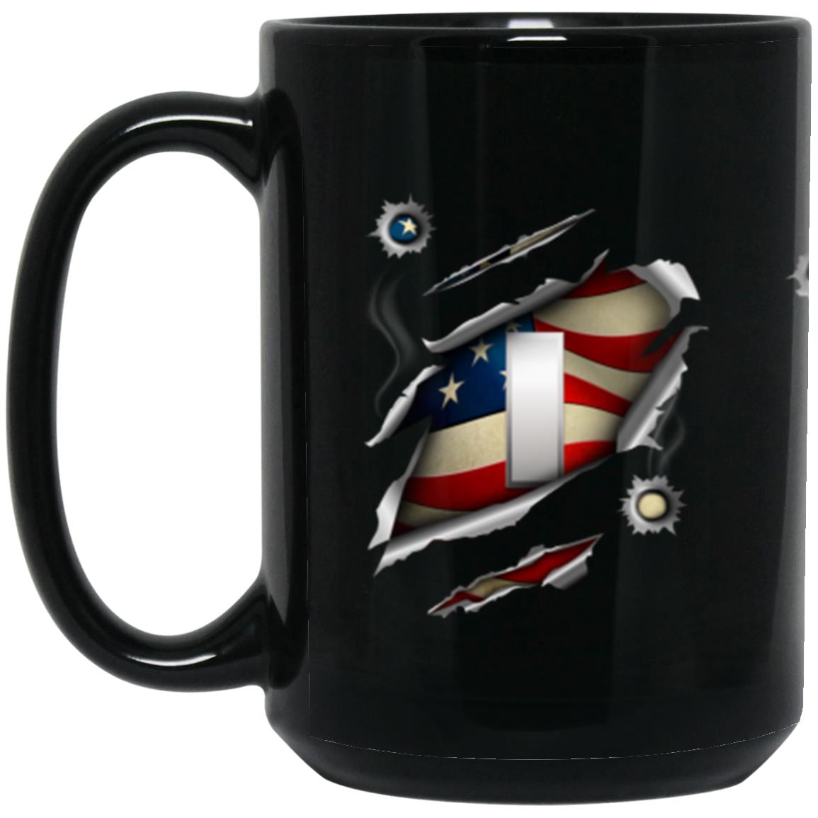 US Army O-2 First Lieutenant O2 1LT Commissioned Officer Ranks 11oz - 15oz Black Mug